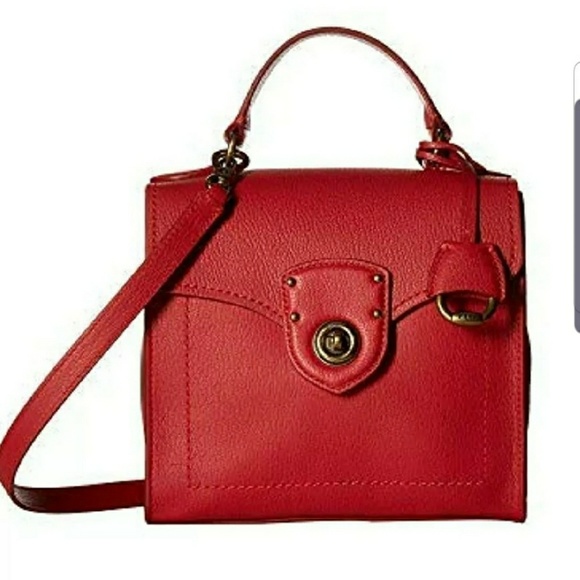 Ralph Lauren Red crossbody Millbrook Top Handbag - Picture 1 of 4